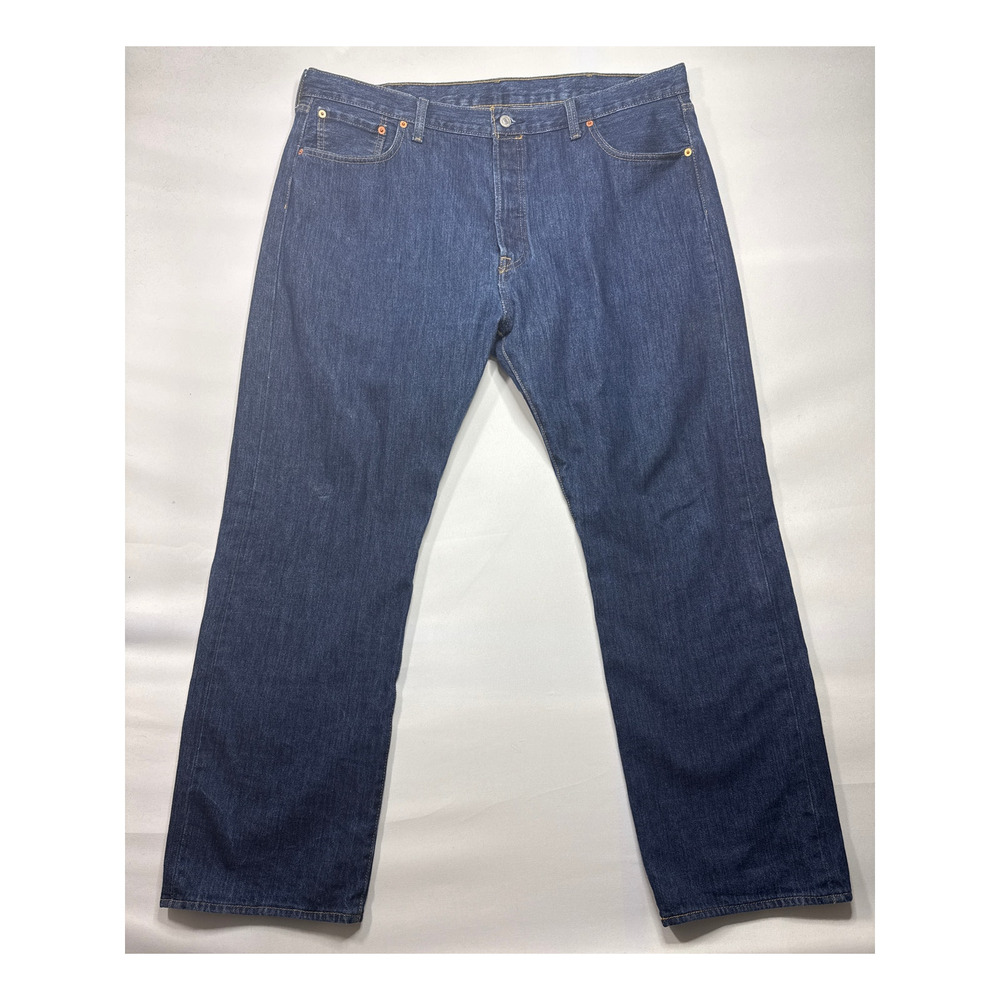 Levi's 501 Men's Straight Leg Button Fly Blue Denim Jeans - Size 42x32 (42x31.5)
